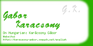 gabor karacsony business card