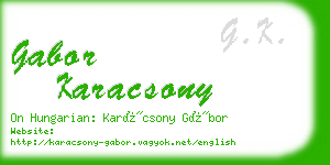 gabor karacsony business card